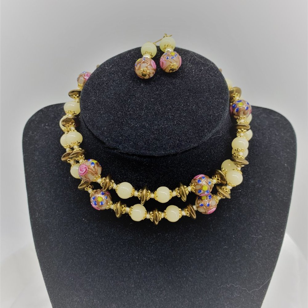 Venetian Wedding Cake Fiorato Bead Demi Parure